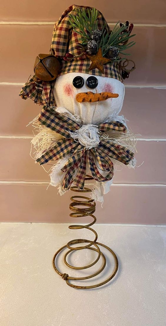 Charming Rustic Spring Snowman