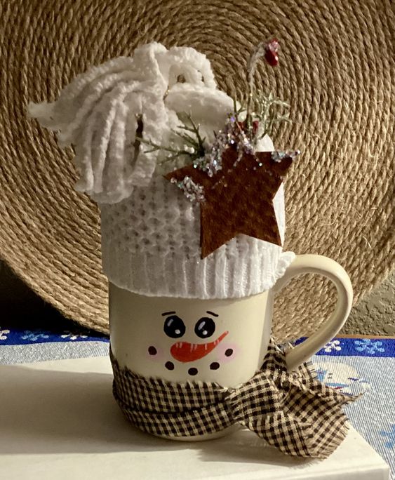 Charming Snowman Mug Decoration