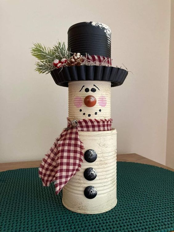 Charming Tin Can Snowman