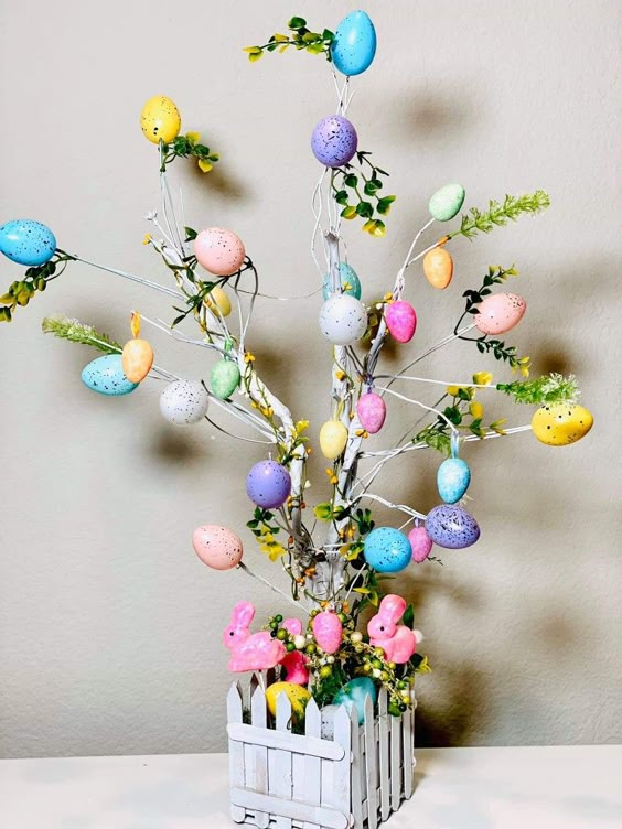 Colorful Easter Egg Tree