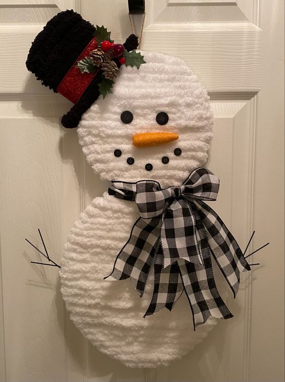 Cozy Snowman Door Decor Delight