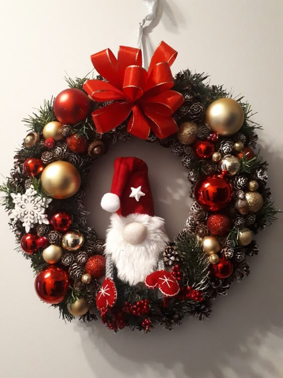 Festive Gnome Charm Wreath