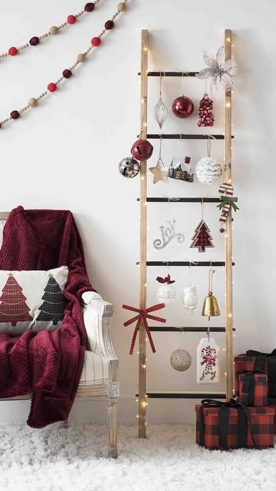 Festive Ornament Ladder Display