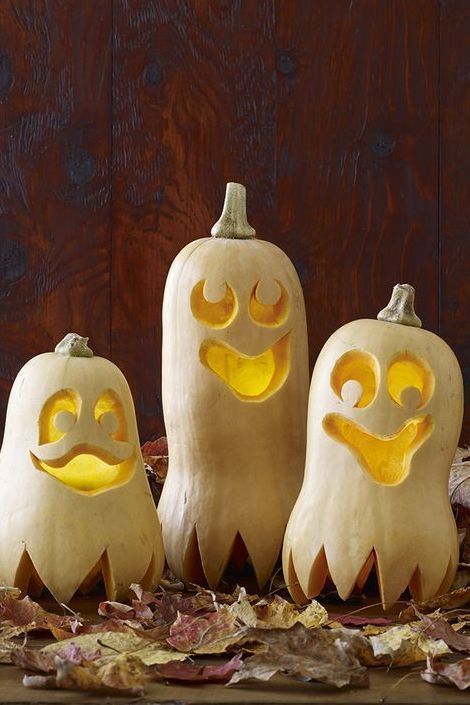 Friendly Ghost Trio Pumpkins