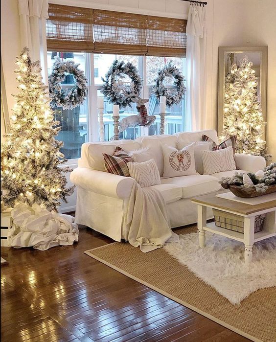 Frosted Elegance Christmas Living Room