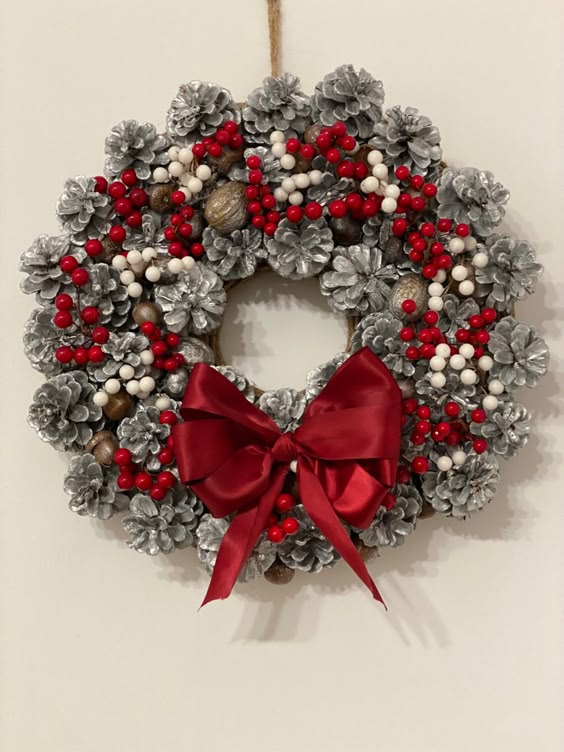 Frosted Pinecone Berry Wreath