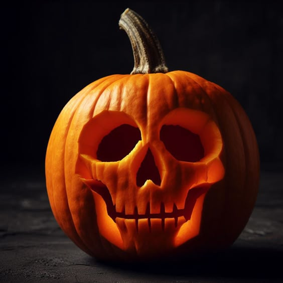 Grinning Skull Pumpkin