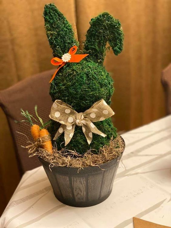 Moss Bunny Topiary Delight