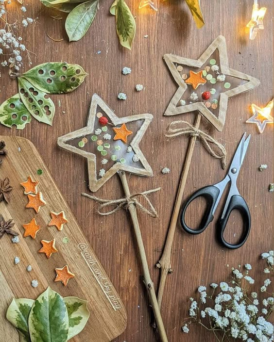 Natural Star Christmas Wands