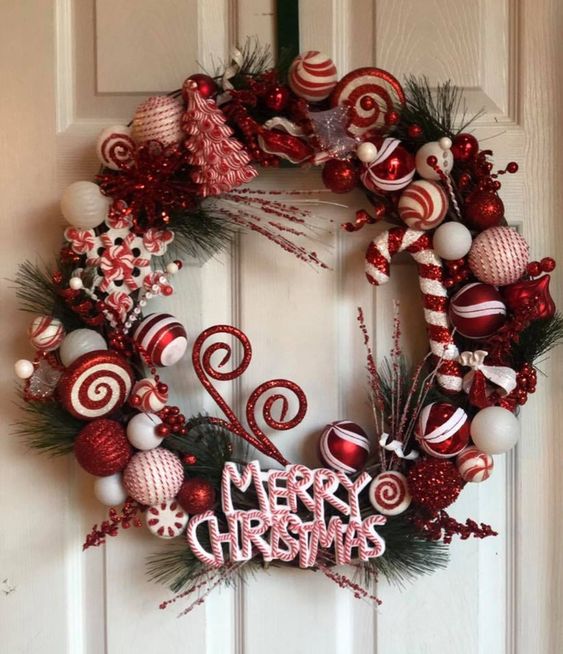 Peppermint Joy Christmas Wreath