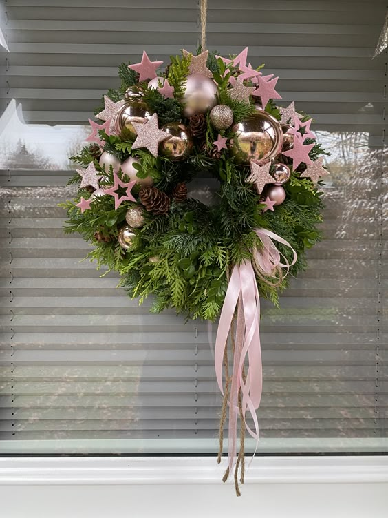 Pink Star Charm Wreath