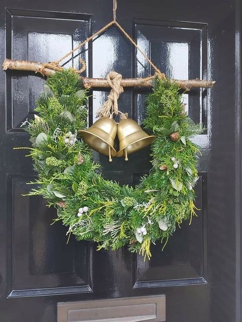 Rustic Bell Evergreen Wreath