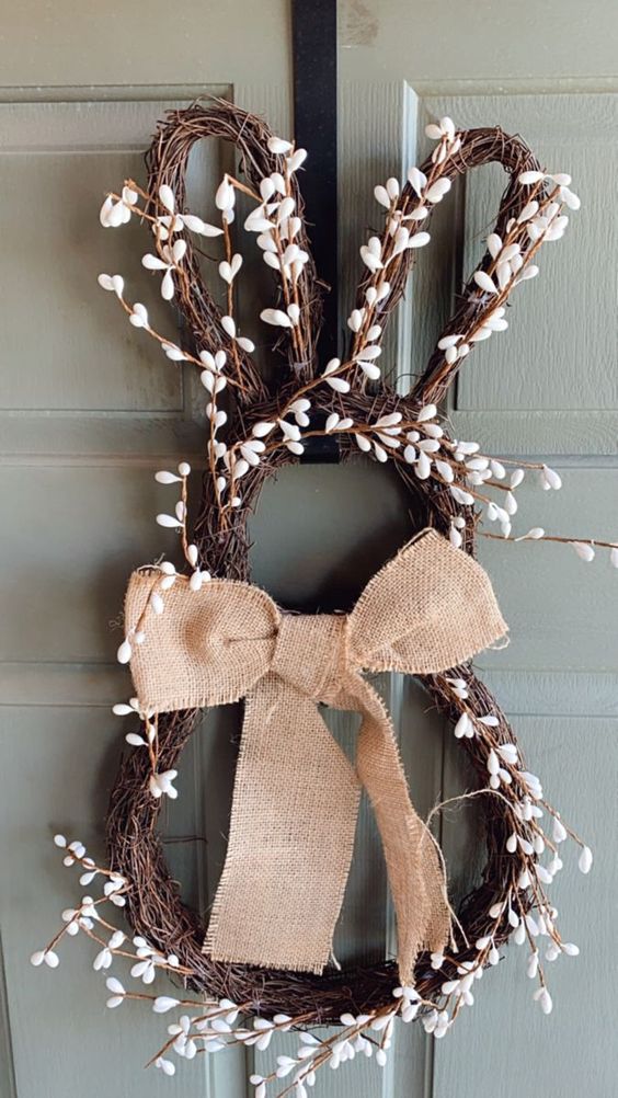 Rustic Bunny Wreath Decor