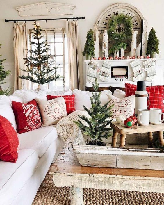 Rustic Christmas Living Room Delight