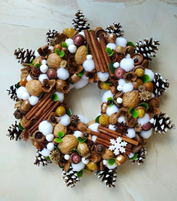 Rustic Cinnamon Nut Wreath