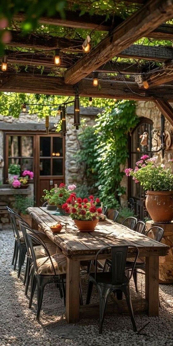 Rustic Garden Dining Oasis