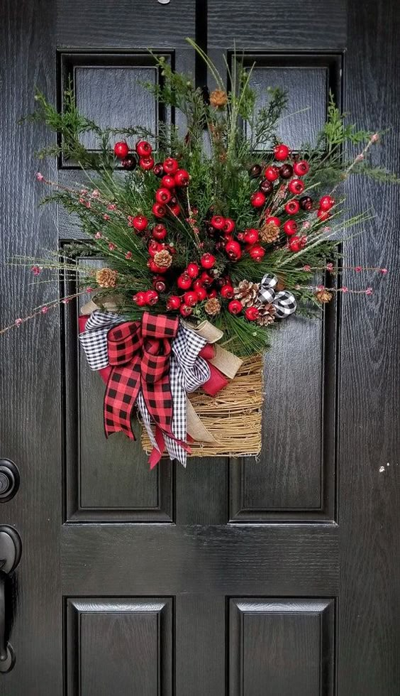 Rustic Holiday Basket Wreath