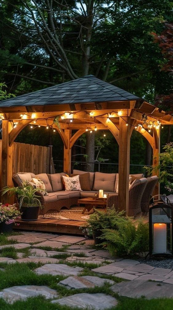 Rustic Wooden Gazebo Retreat