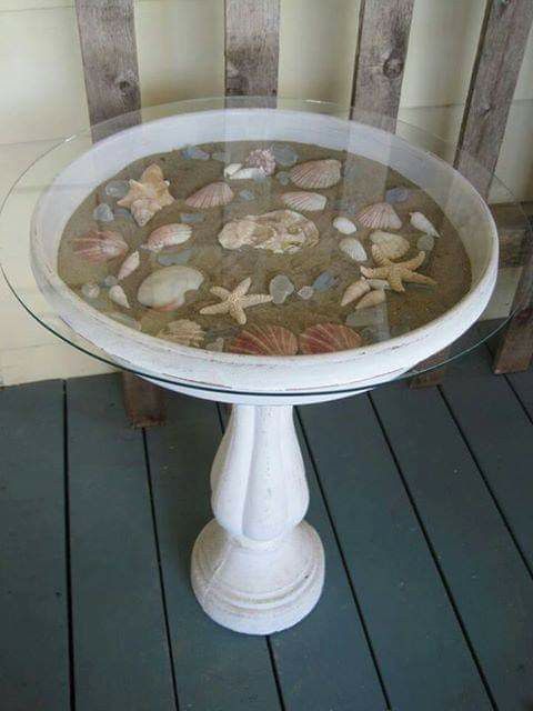 Seashell Pedestal Table