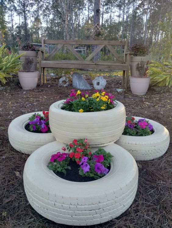 Stacked Tire Garden Flower Planter