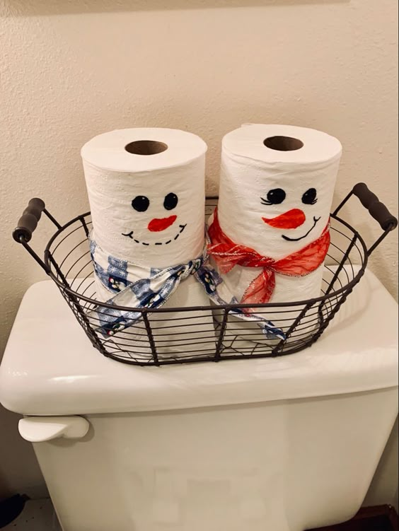 Toilet Paper Snowman Duo