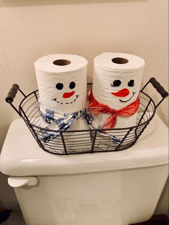 Toilet Roll Snowman Pair