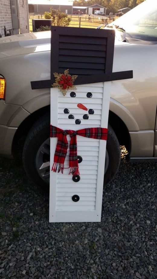 Upcycled Shutter Snowman