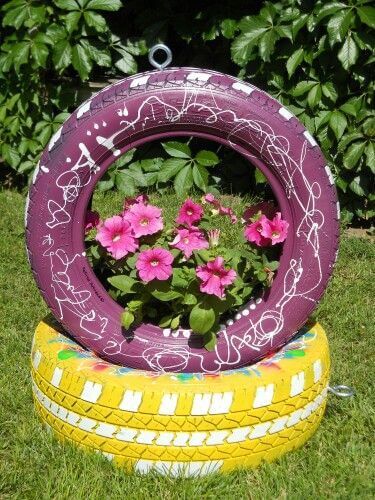 Vibrant Double Tire Planter