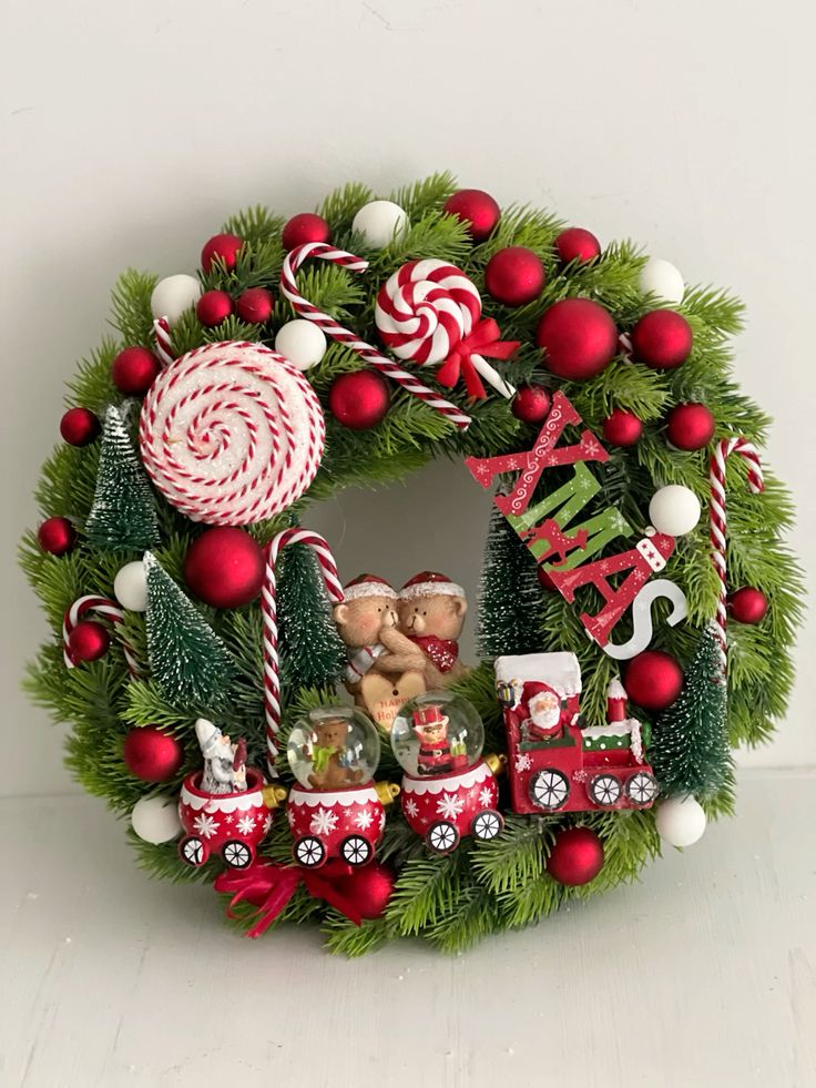 Whimsical Candyland Train Wreath