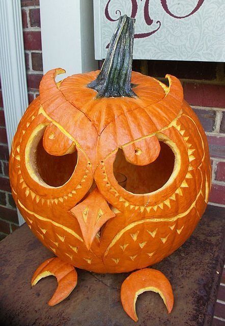 Whimsical Owl Pumpkin