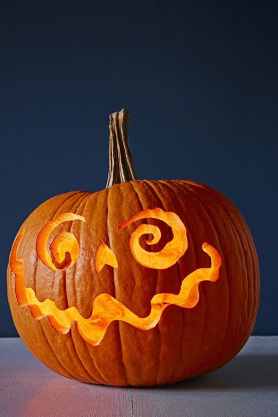 Whimsical Swirl Face Pumpkin