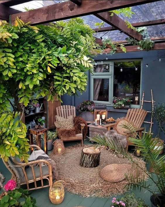 Whimsical Woodland Patio Oasis