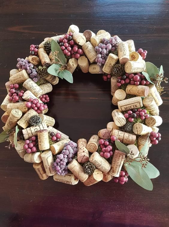 Wine Cork Christmas Wreath