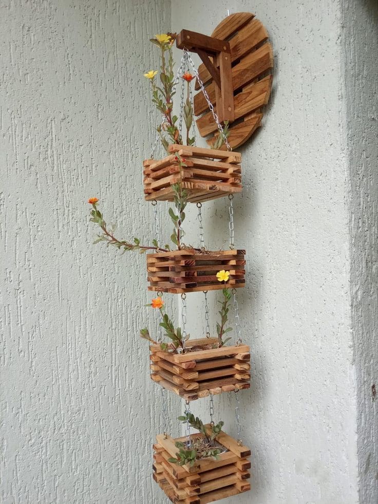 Cascading Wooden Planters