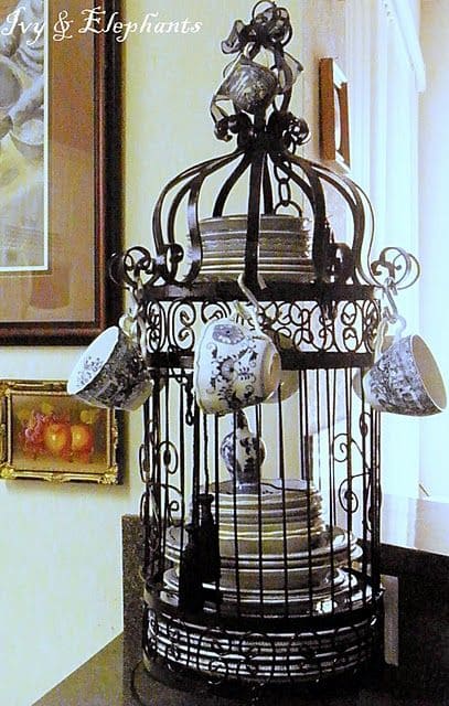 Charming Birdcage Vintage Dish Display