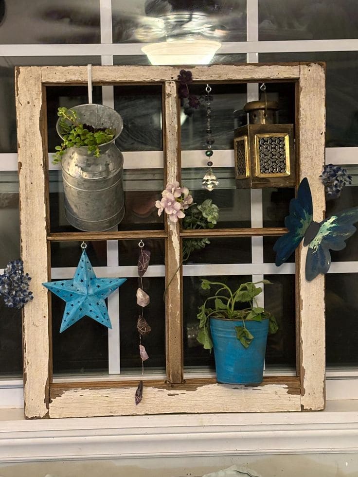 Charming Hanging Plant Window Frame