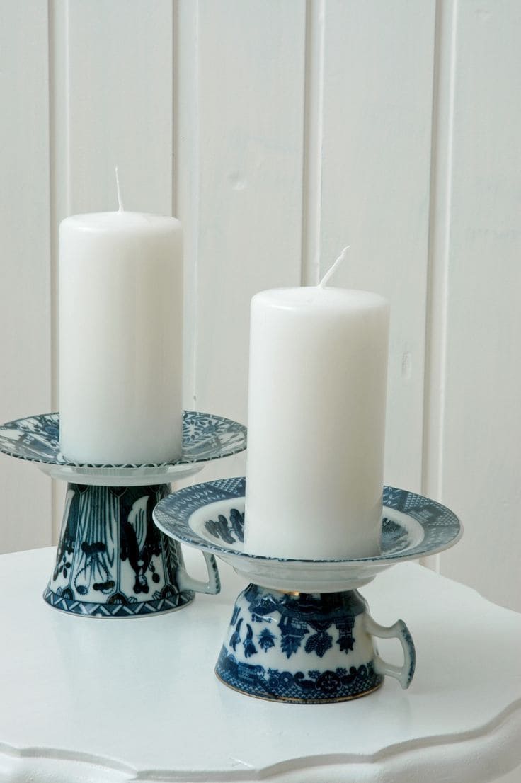 Charming Vintage Teacup Candle Holders