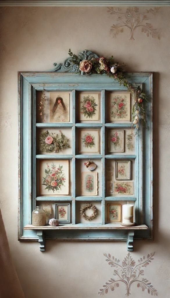 Charming Vintage Window Frame Decor