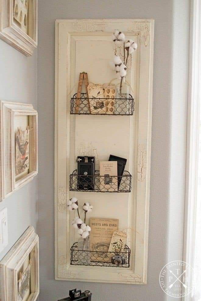 Charming Vintage Window Wall Organizer