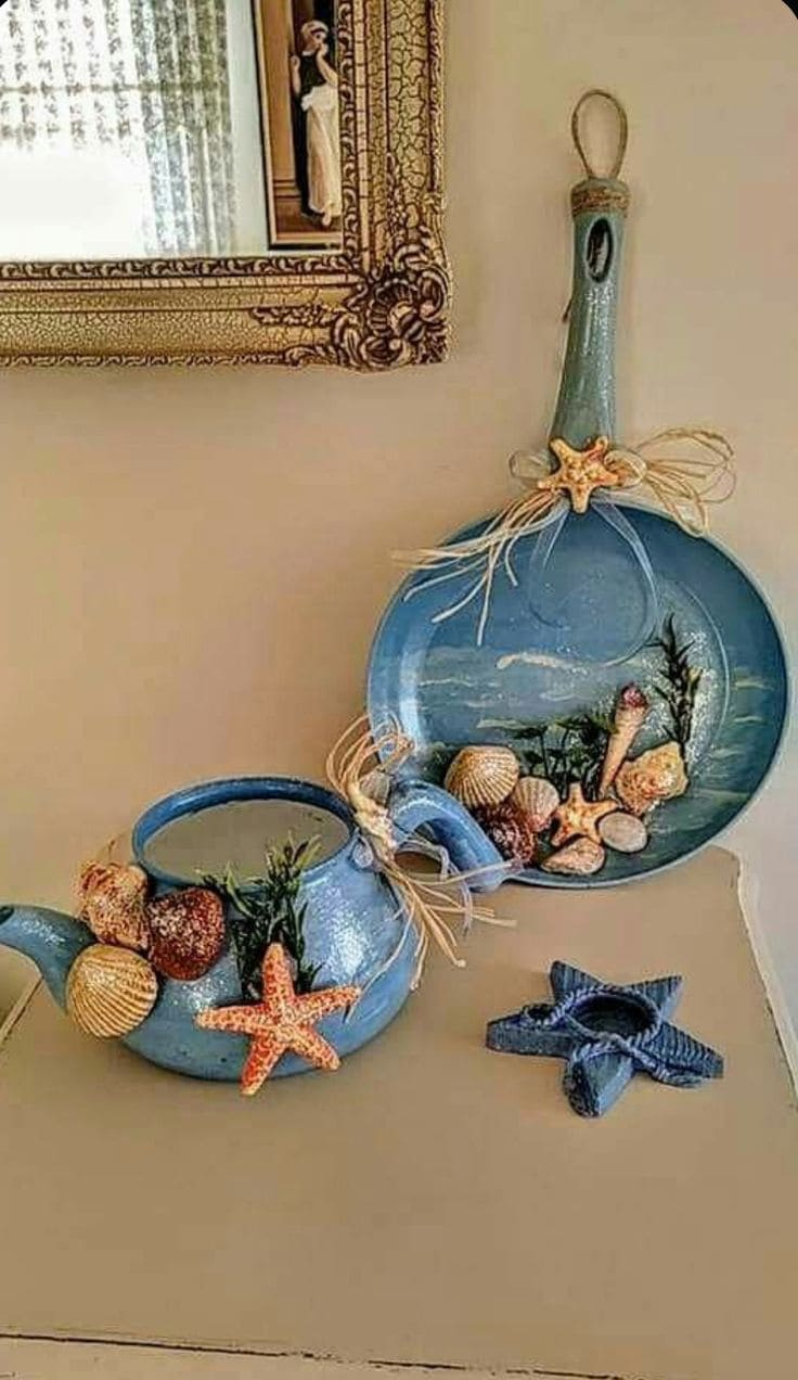 Creative Seashell Teapot and Pan