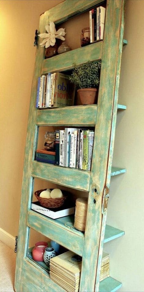 Creative Vintage Window Bookshelf Design