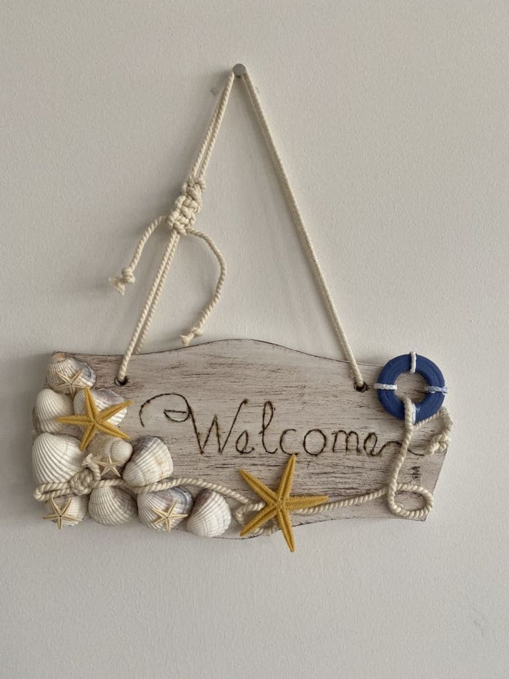 Elegant Seashell Welcome Sign Design