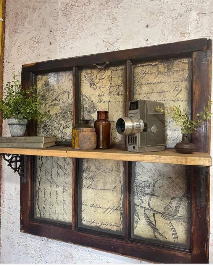 Elegant Vintage Window Shelf Display