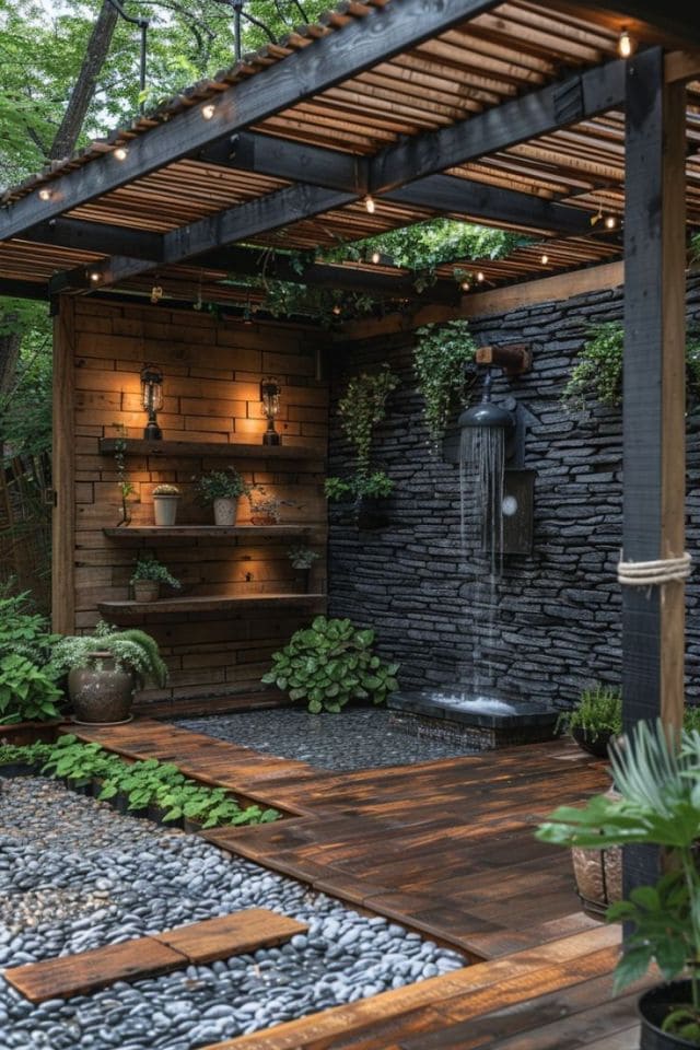 Elegant Zen Waterfall Retreat