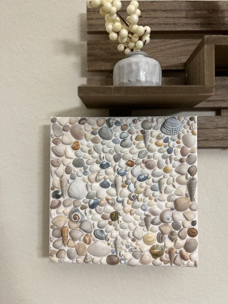 Exquisite Seashell Mosaic Canvas Design