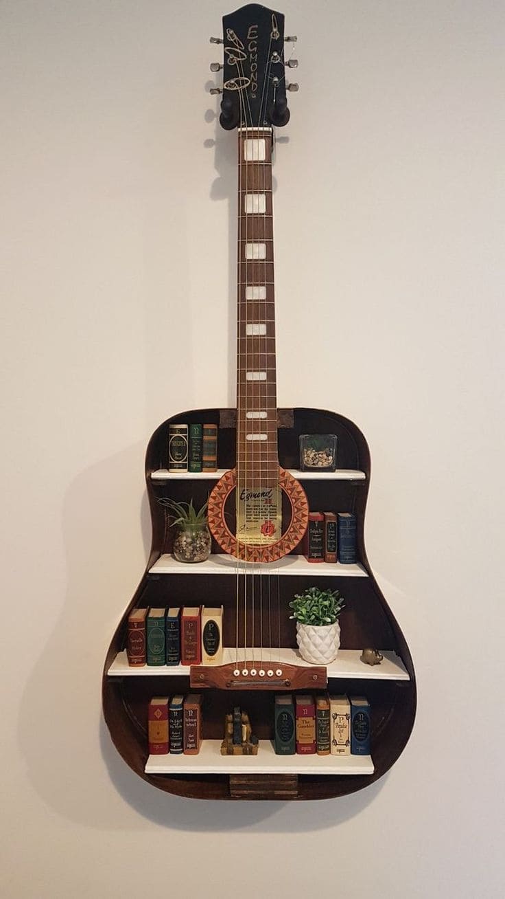 Guitar Shelf for Book Lovers