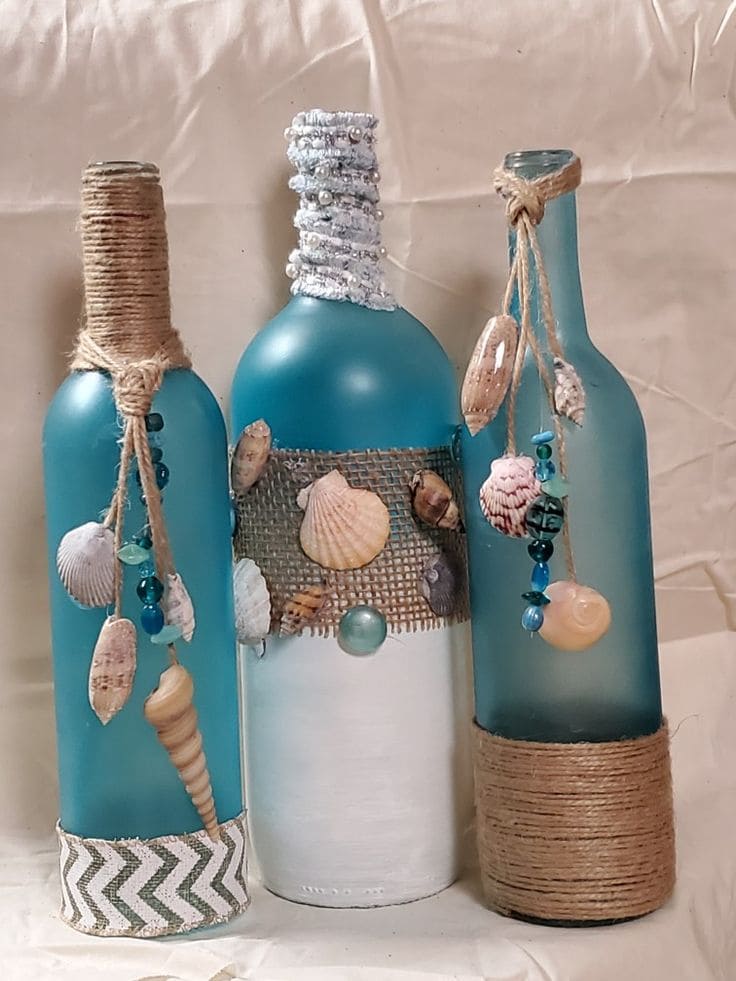 Inspired Coastal Glass Bottle Creations