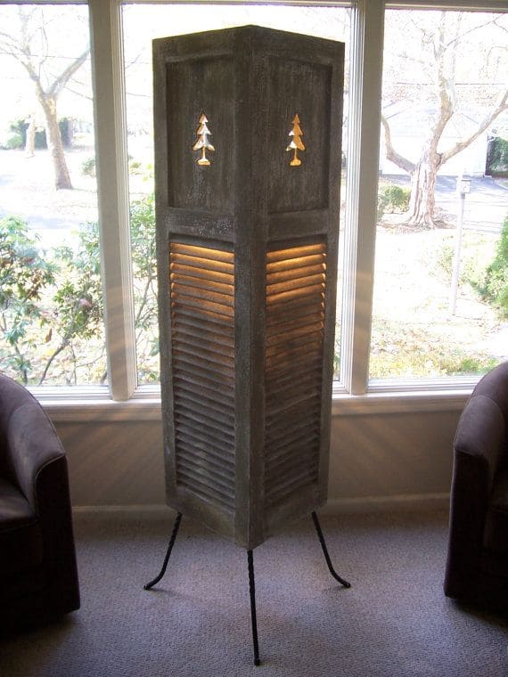 Rustic Shutter Lamp Tower Design