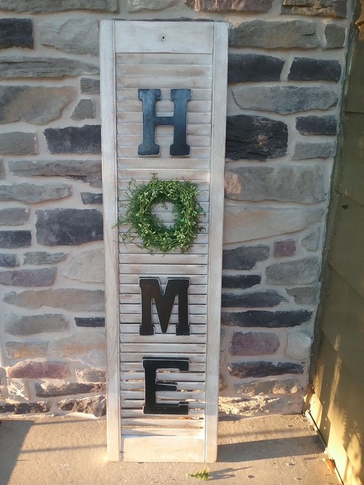 Rustic Shutter Welcome Sign Decor