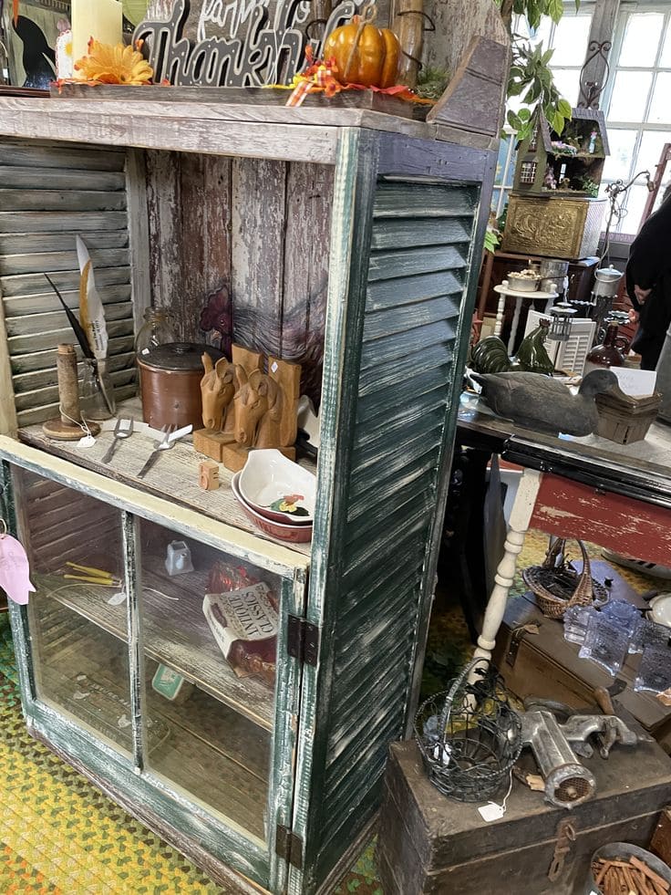 Rustic Shutter and Window Cabinet